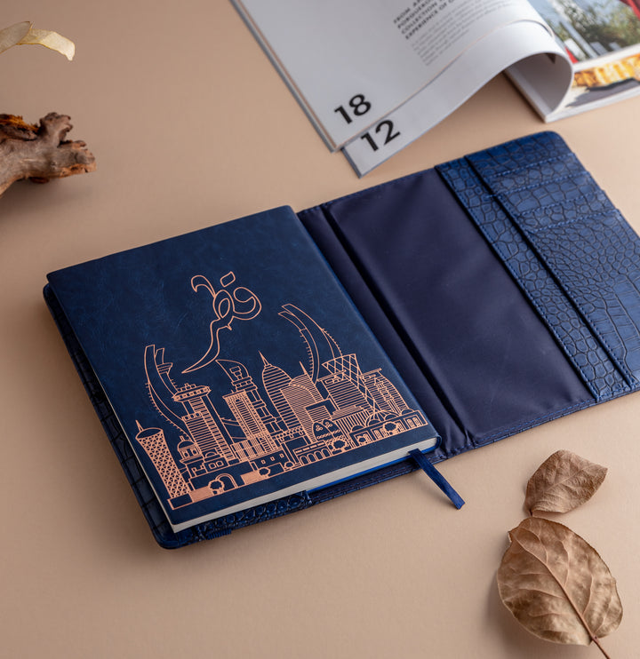 Combo QND Collection :  Luxury Notebook file with Satin Scarf مجموعة الغالي يرخص له(١)