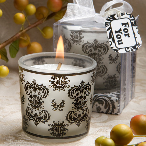 Black & White Damascus Candle