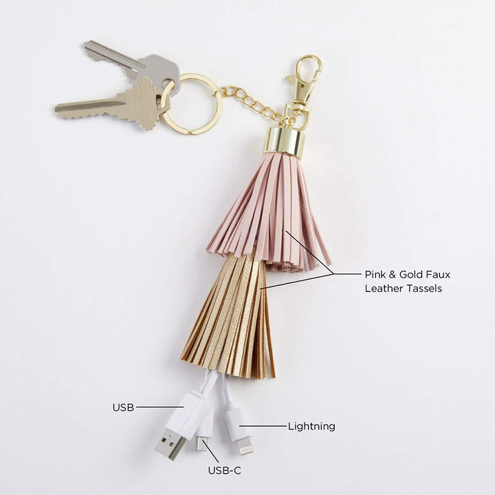 Pinkish USB Keychain Charger