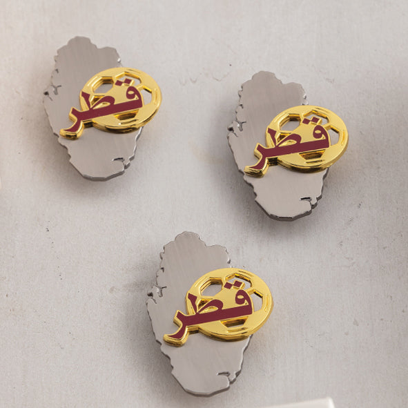 Pin Collection : Qatar & Shiny Golden Football Pin