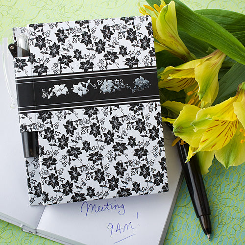 Black And White Note Pad With Pen