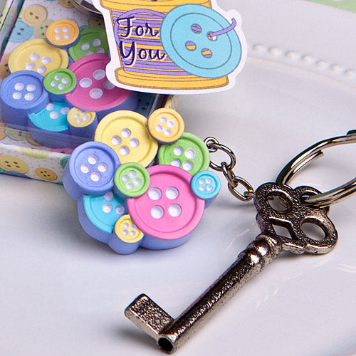 Colored Button Keychain